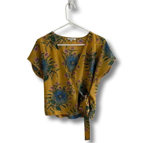 Madewell Silk Wrap Top - Picture 2 of 7